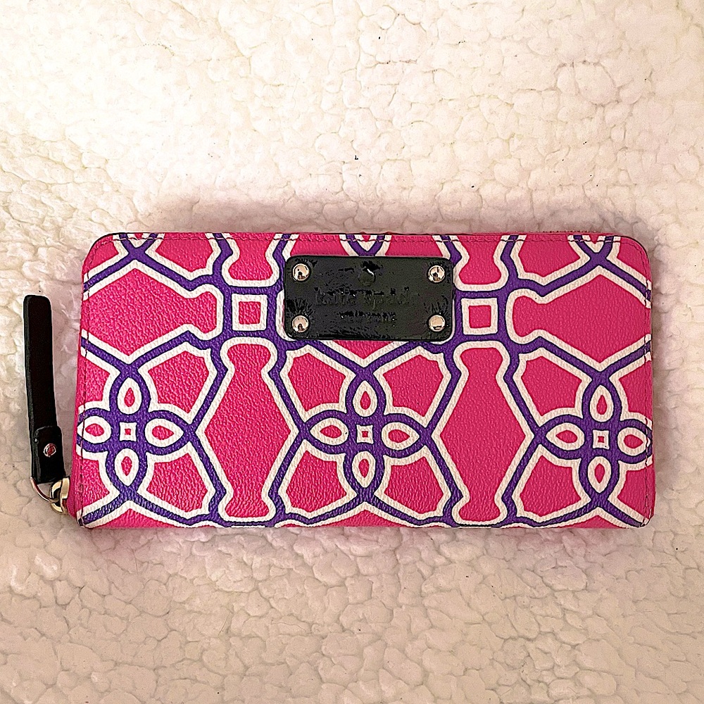 Kate Spade Moroccan Market Pink Zip Wallet